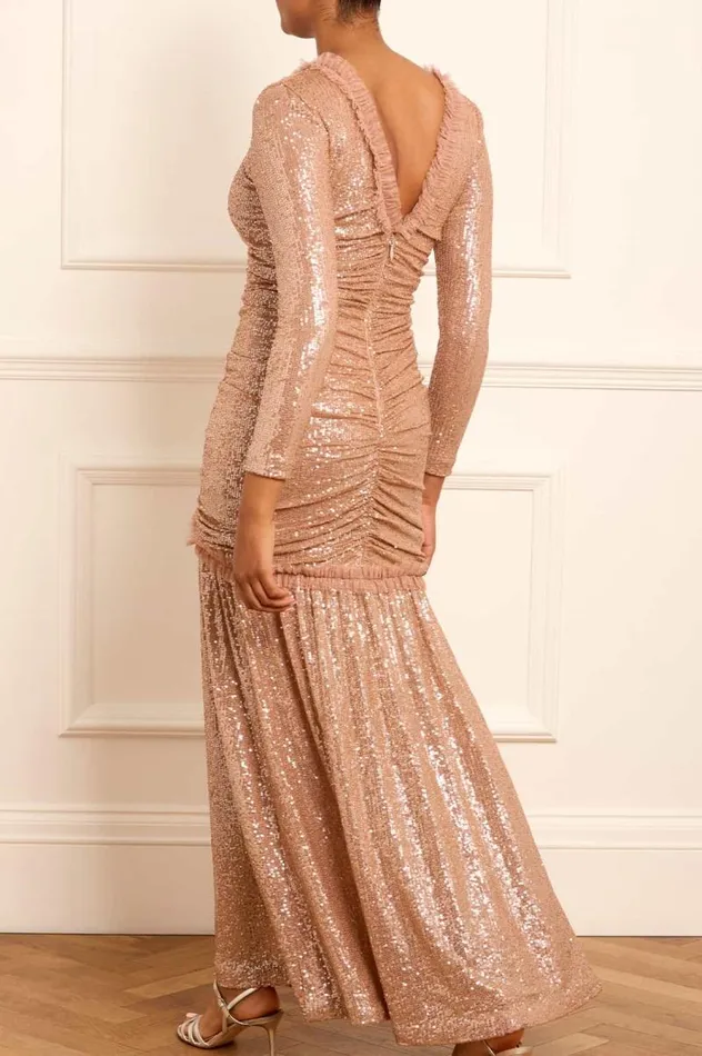 Needle and Thread Dresses Starlight Long Sleeve Gown Beige 8211 Women