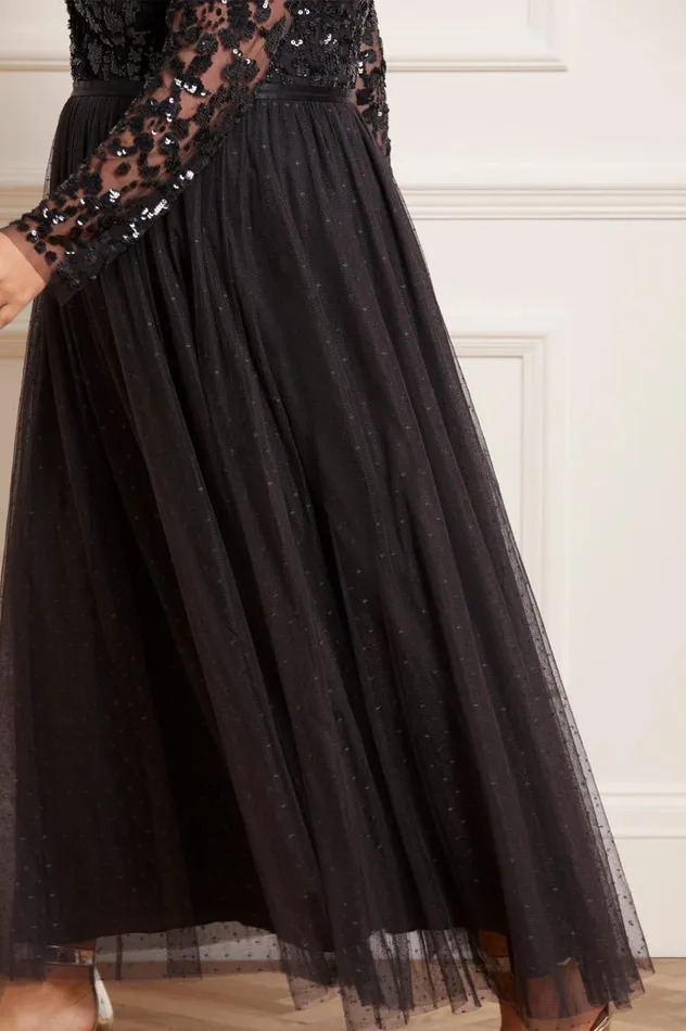 Needle and Thread Dresses Tempest VNeck Bodice Ankle Gown Black 8211 Women