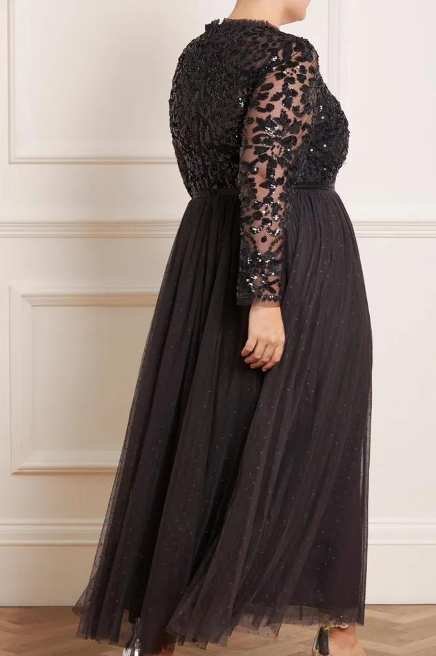 Needle and Thread Dresses Tempest VNeck Bodice Ankle Gown Black 8211 Women