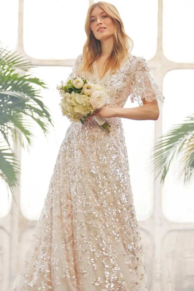 Needle and Thread Dresses Trailing Bow Gown Champagne 8211 Women