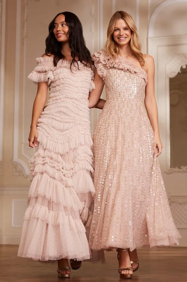 Needle and Thread Dresses Wild Rose OffShoulder Gown Beige 8211 Women