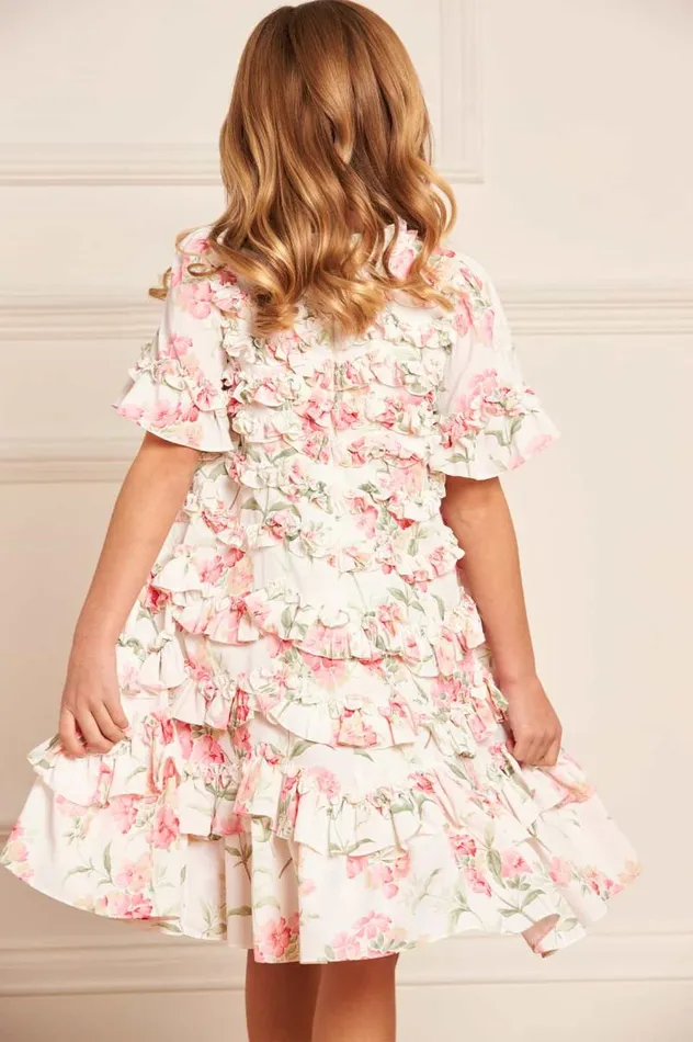 Needle and Thread Kids Daywear Summer Posy Crepe Short Sleeve Kids Dress Multi 8211 Kids