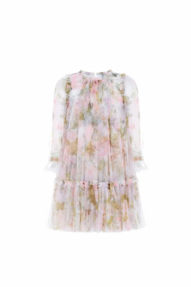 Needle and Thread Kids Formalwear Rose Powder Long Sleeve Kids Dress Multi 8211 Kids