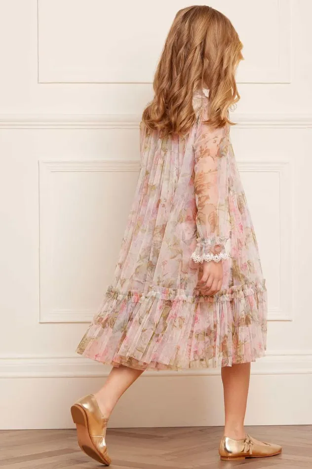 Needle and Thread Kids Formalwear Rose Powder Long Sleeve Kids Dress Multi 8211 Kids