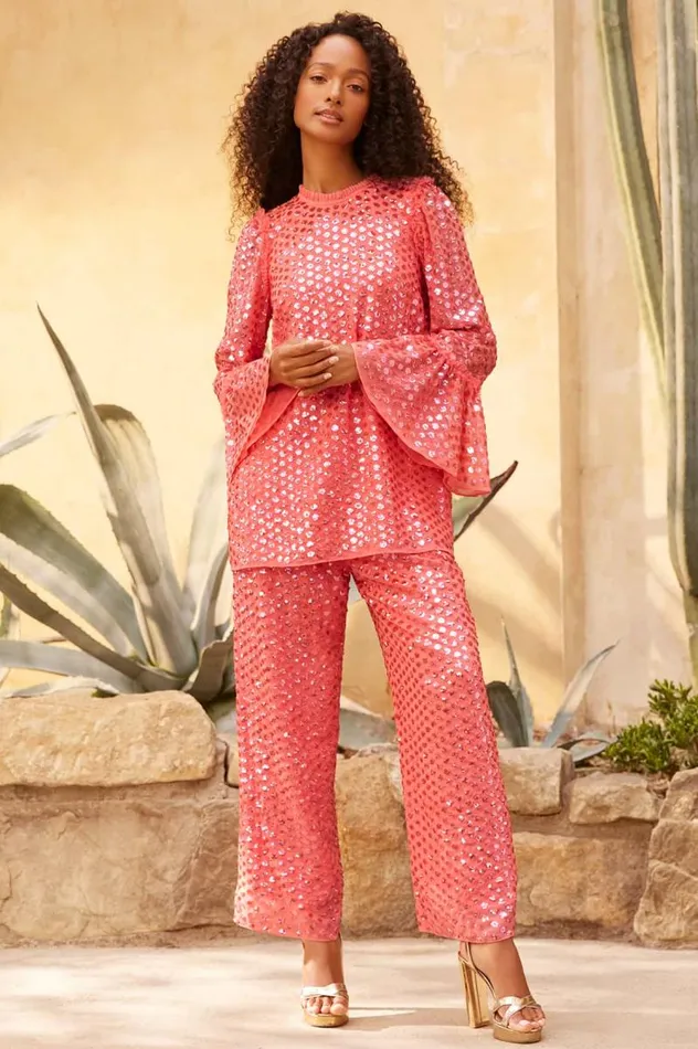 Needle and Thread Tops Raindrop Gloss Tunic Pink 8211 Women