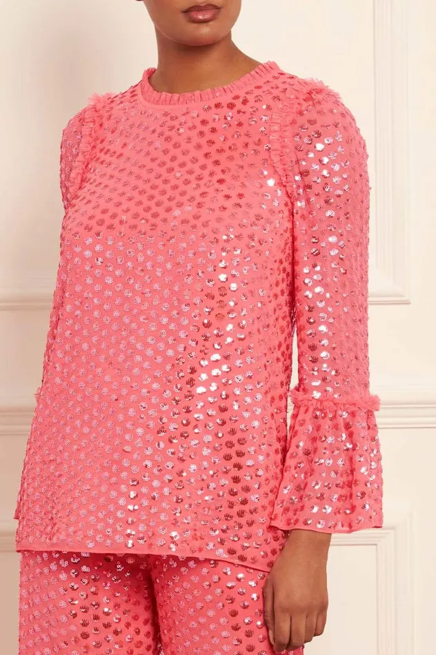 Needle and Thread Tops Raindrop Gloss Tunic Pink 8211 Women