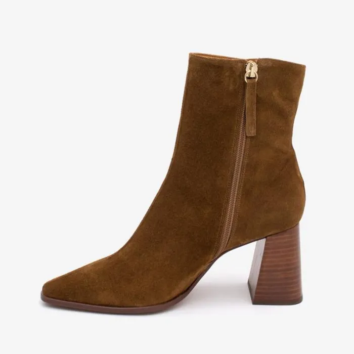 ngel Alarcn Boots And Booties Woman TRIMIA 8211 Ankle Boots With Pointed Toe Wide Heel And Zipper
