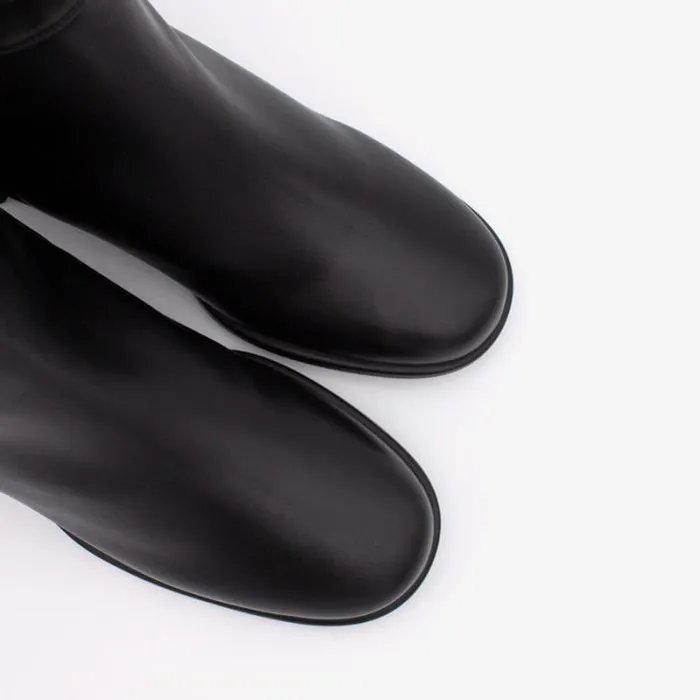 ngel Alarcn Boots And Booties Woman YTIMIA 8211 Leather Ankle Boots With Rounded Toe Wide Heel And Zipper