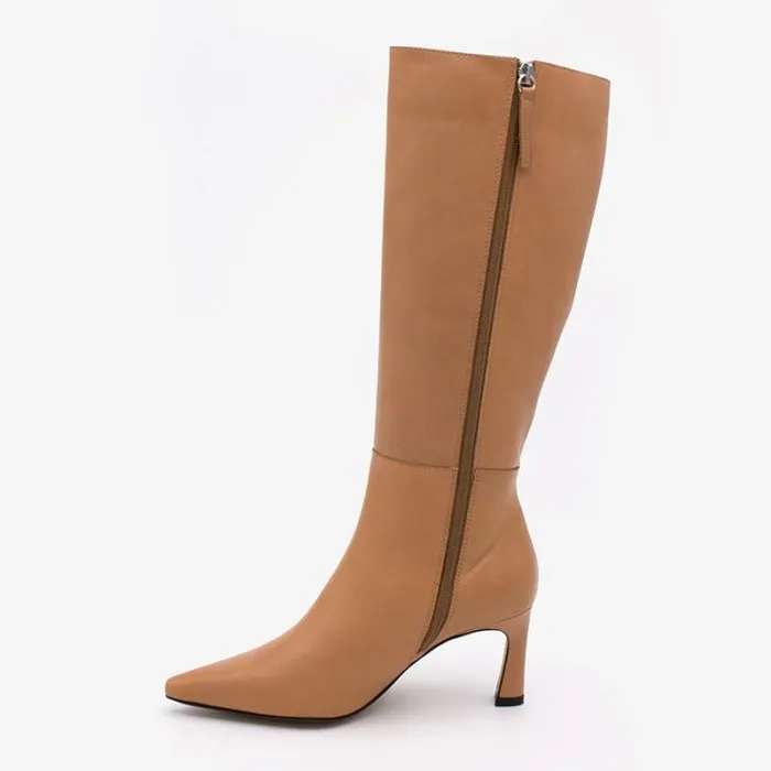 ngel Alarcn Boots Woman DEKA 8211 Leather Heeled Pointed Toe Boots