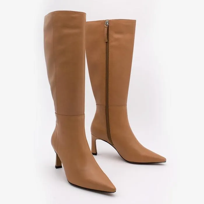 ngel Alarcn Boots Woman DEKA 8211 Leather Heeled Pointed Toe Boots