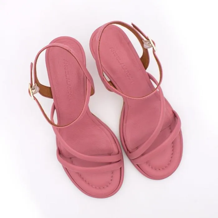 ngel Alarcn Sandals Woman CATHY 8211 Leather Padded Sandals With Conical Heel