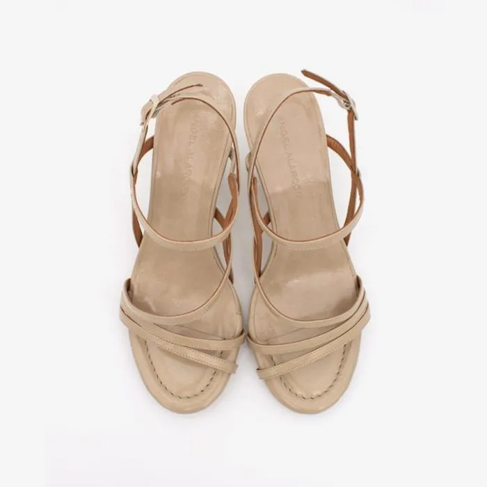 ngel Alarcn Sandals Woman KARAN 8211 Shiny Leather Slingback Strappy Sandal