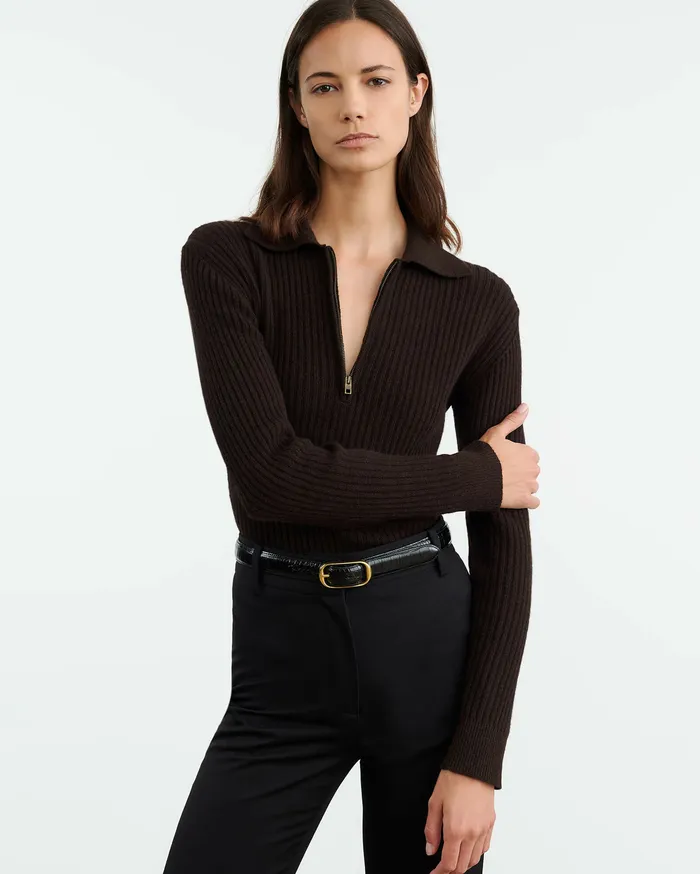 Nili Lotan Knits and Sweaters Women BRAXTON SWEATER Dark Brown