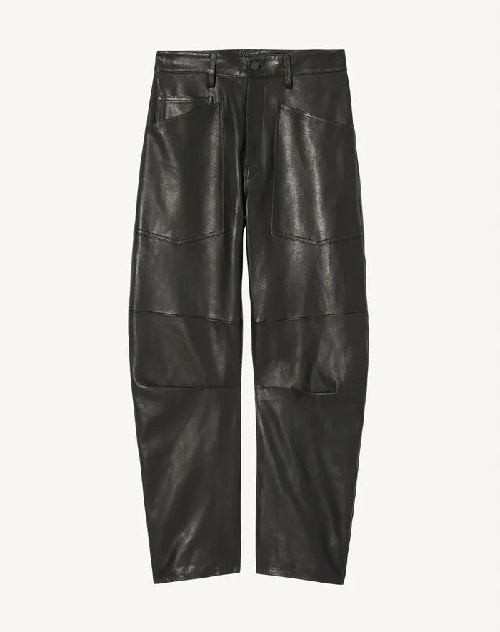 Nili Lotan SHON LEATHER PANT Black Women Pants and Shorts
