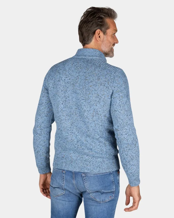 NZA New Zealand Auckland Knitwear Blue Knitted HalfZip Sweater 8211 Frozen Blue 8211 Men