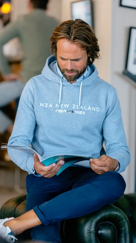 NZA New Zealand Auckland Knitwear Light Blue Hoodie 8211 Phantom Blue 8211 Men NZA New Zealand Auckland Knitwear Light Blue Hoodie 8211 Phantom Blue 8211 Men