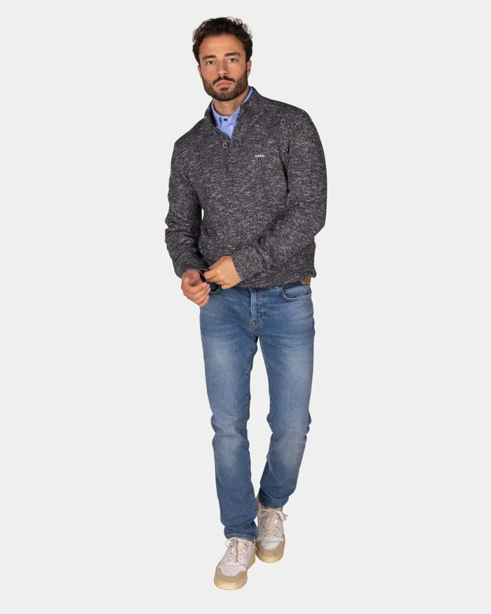 NZA New Zealand Auckland Knitwear Mottled Dark Blue Sweater 8211 Winter Navy 8211 Men