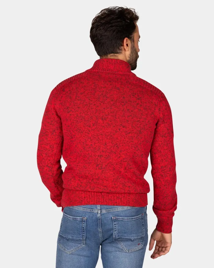 NZA New Zealand Auckland Knitwear Red Knitted Cotton Sweater With Buttons 8211 Reef Red 8211 Men NZA New Zealand Auckland Knitwear Red Knitted Cotton Sweater With Buttons 8211 Reef Red 8211 Men