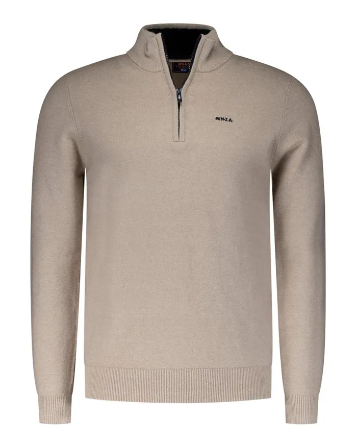 NZA New Zealand Auckland Knitwear SandColored Pullover With Elastane 8211 Shimmering Sand 8211 Men NZA New Zealand Auckland Knitwear SandColored Pullover With Elastane 8211 Shimmering Sand 8211 Men