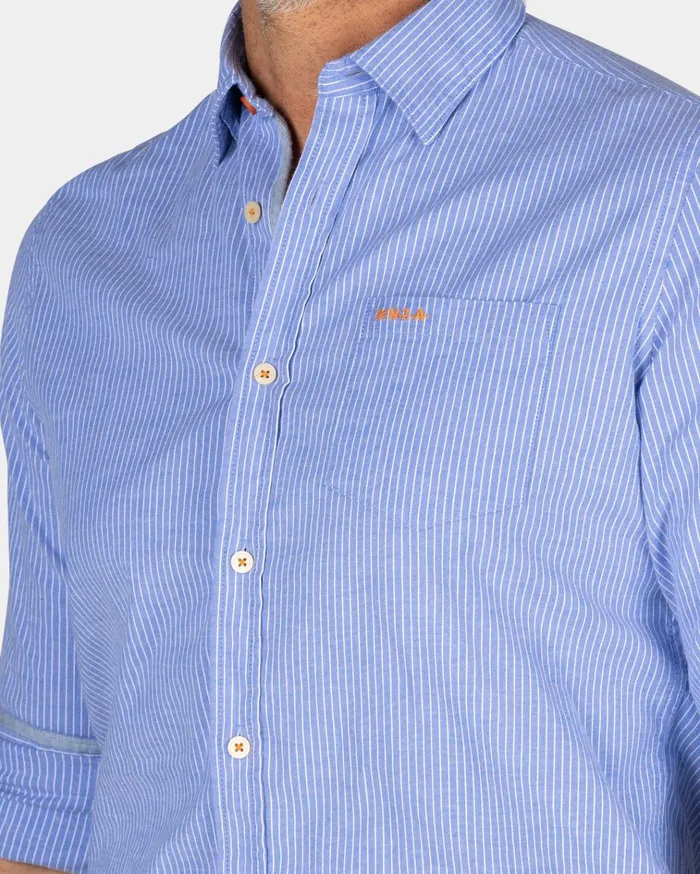 NZA New Zealand Auckland Shirts Finely Striped Light Blue Shirt 8211 Light Blue 8211 Men