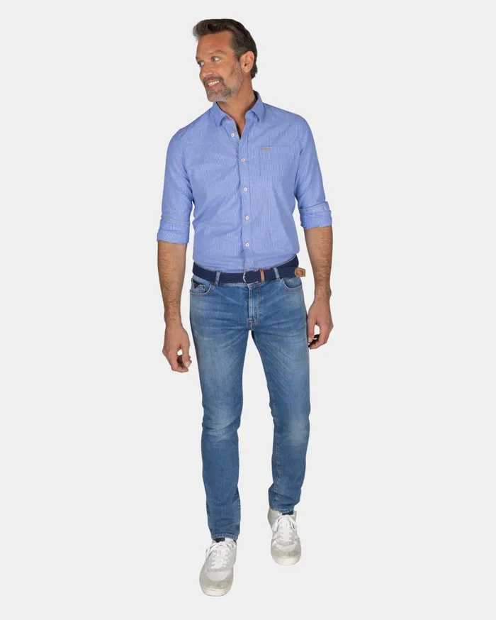 NZA New Zealand Auckland Shirts Finely Striped Light Blue Shirt 8211 Light Blue 8211 Men