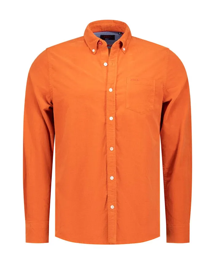 NZA New Zealand Auckland Shirts Orange Corduroy Shirt 8211 Almond Orange 8211 Men