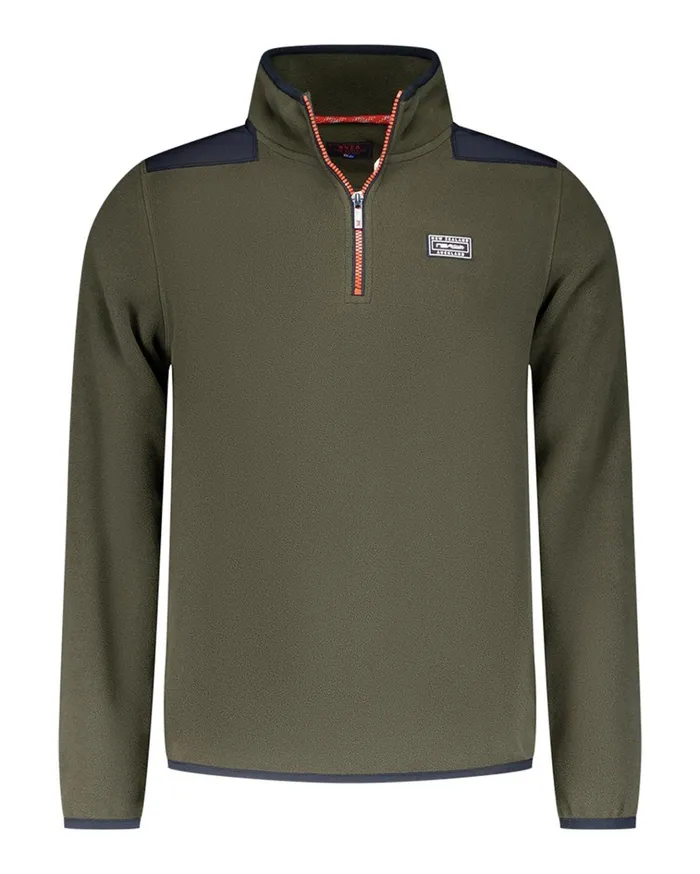NZA New Zealand Auckland Sweatshirts Dark Green Fleece Shirt With HalfZip 8211 Gravel Green 8211 Men