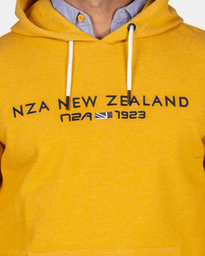 NZA New Zealand Auckland Sweatshirts Ochre Yellow Hoodie With Logo 8211 Warm Ocre 8211 Men