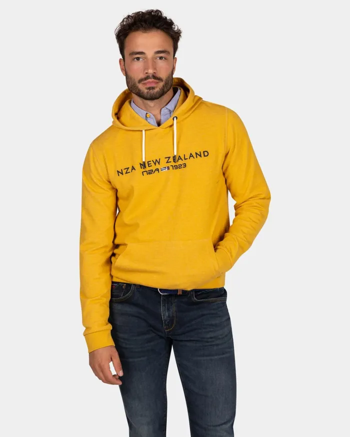 NZA New Zealand Auckland Sweatshirts Ochre Yellow Hoodie With Logo 8211 Warm Ocre 8211 Men