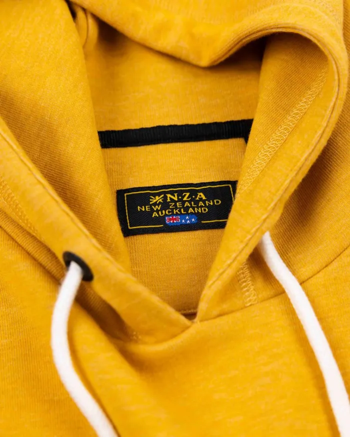 NZA New Zealand Auckland Sweatshirts Ochre Yellow Hoodie With Logo 8211 Warm Ocre 8211 Men