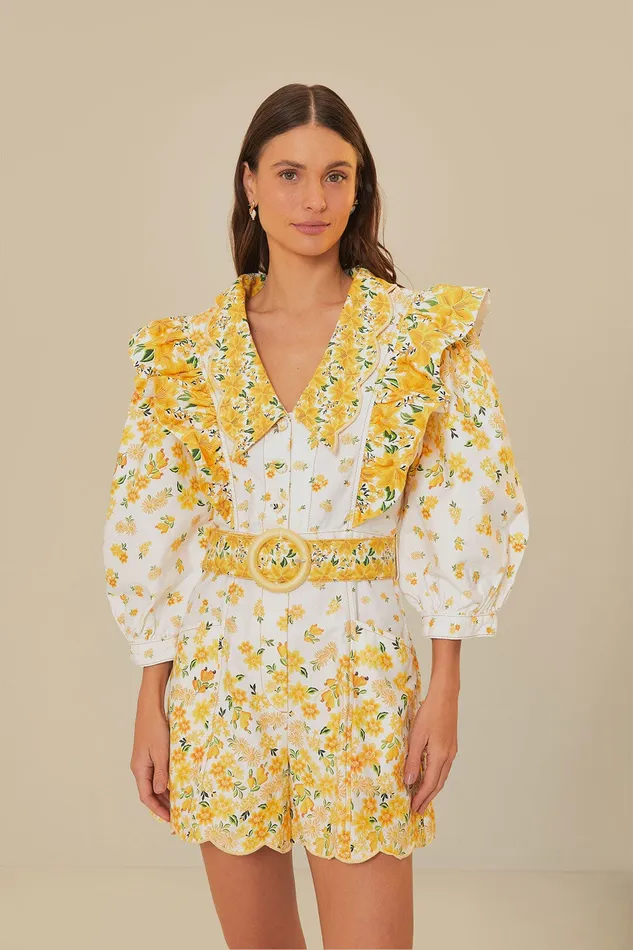 OffWhite Azaleia Lapel Romper Women Farm Rio Rompers