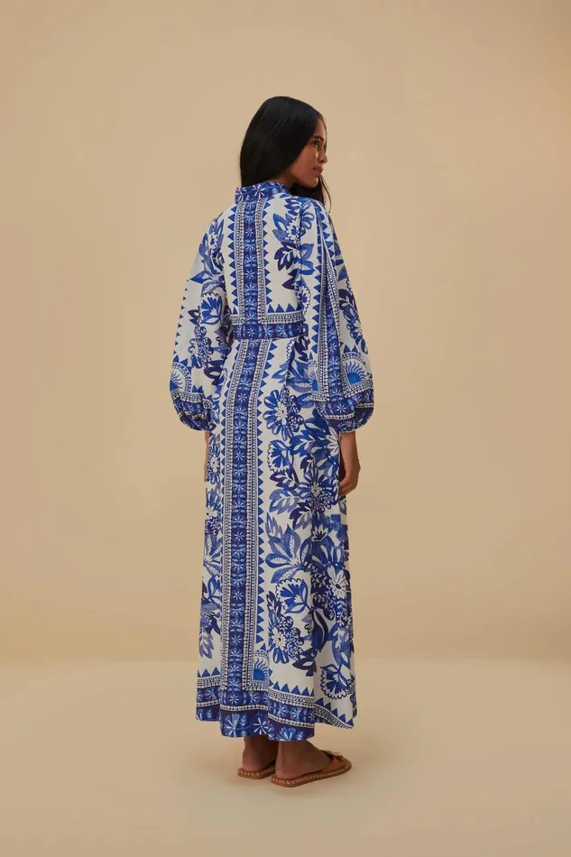 OffWhite Flora Tapestry Lenzing Ecovero Euroflax Maxi Dress Women Farm Rio Maxi Dresses