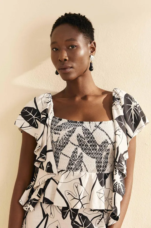 OffWhite Graphic Leaves Midi Dress Women Farm Rio Midi Dresses
