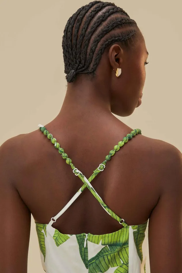 OffWhite Palm Fan Midi Dress Women Farm Rio Midi Dresses