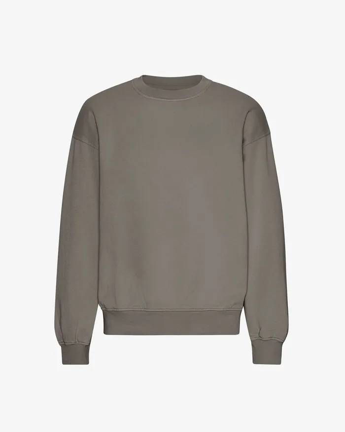 Organic Oversized Crew 8211 Misty Brown Crewneck Sweatshirts Colorfulstandard Men