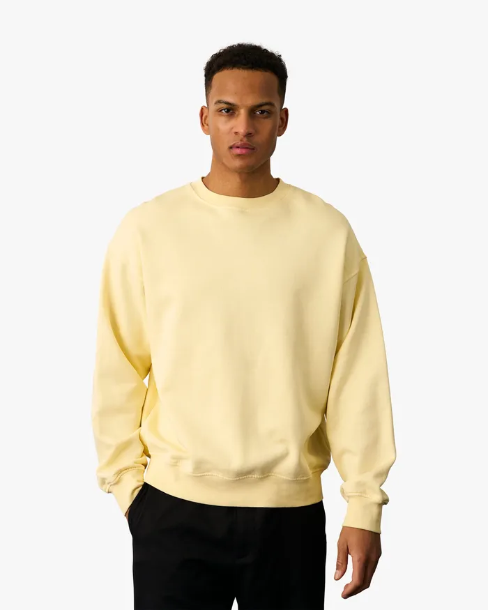 Organic Oversized Crew 8211 Misty Brown Crewneck Sweatshirts Colorfulstandard Men