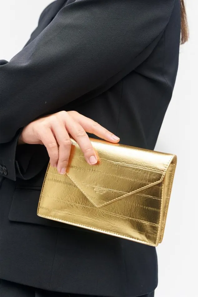 Oroton Clutches Mia Texture Clutch Gold Metallic 8211 Women