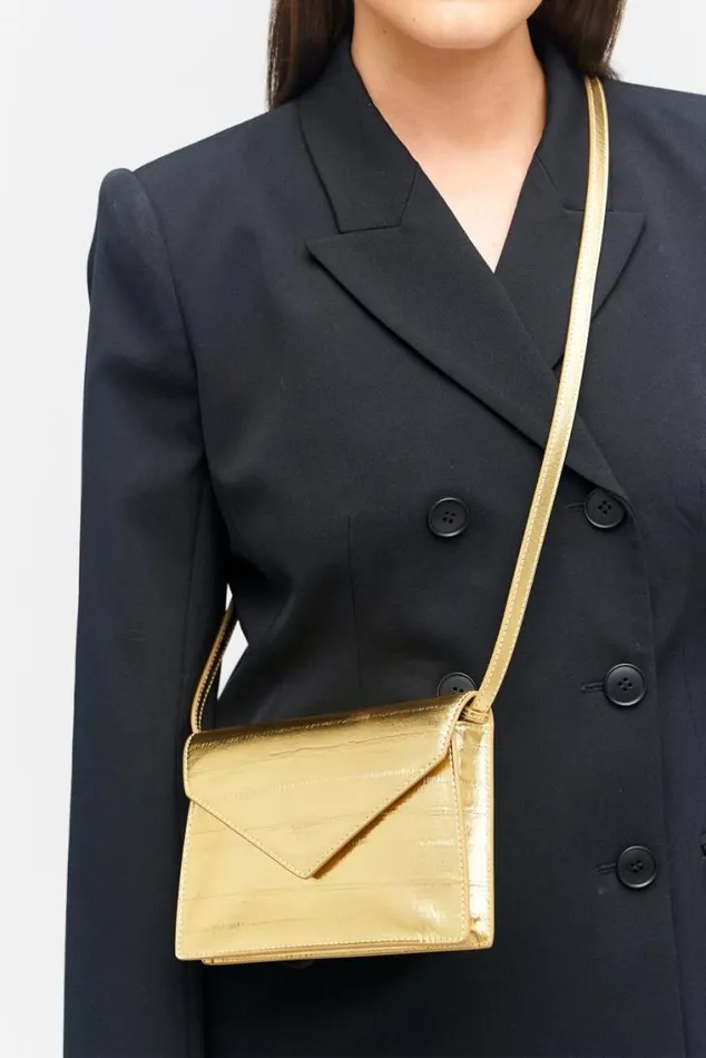 Oroton Clutches Mia Texture Clutch Gold Metallic 8211 Women