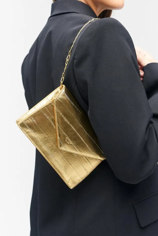 Oroton Clutches Mia Texture Clutch Gold Metallic 8211 Women