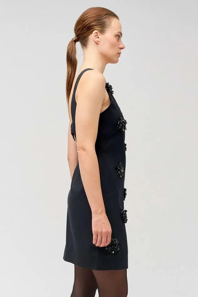 Oroton Dresses Flower Sequin Shift Dress Black 8211 Women