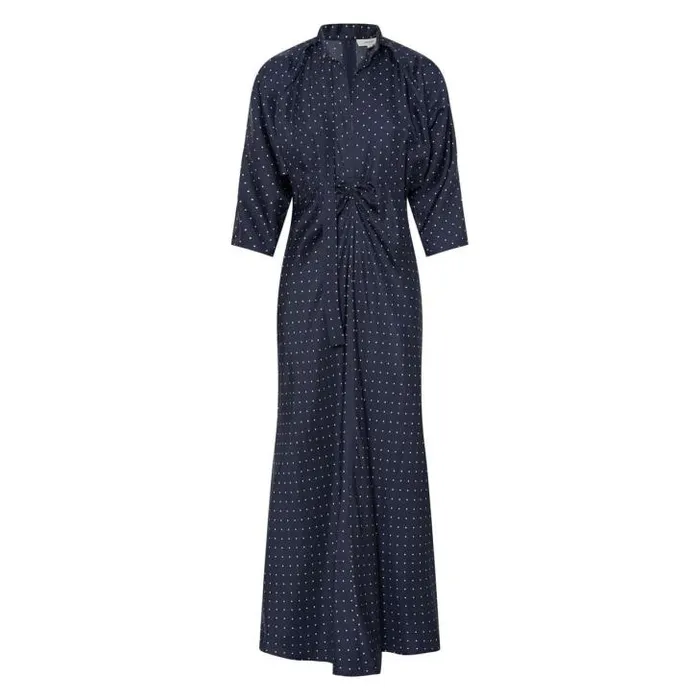 Oroton Dresses Pindot Tie Neck Dress North Sea 8211 Women