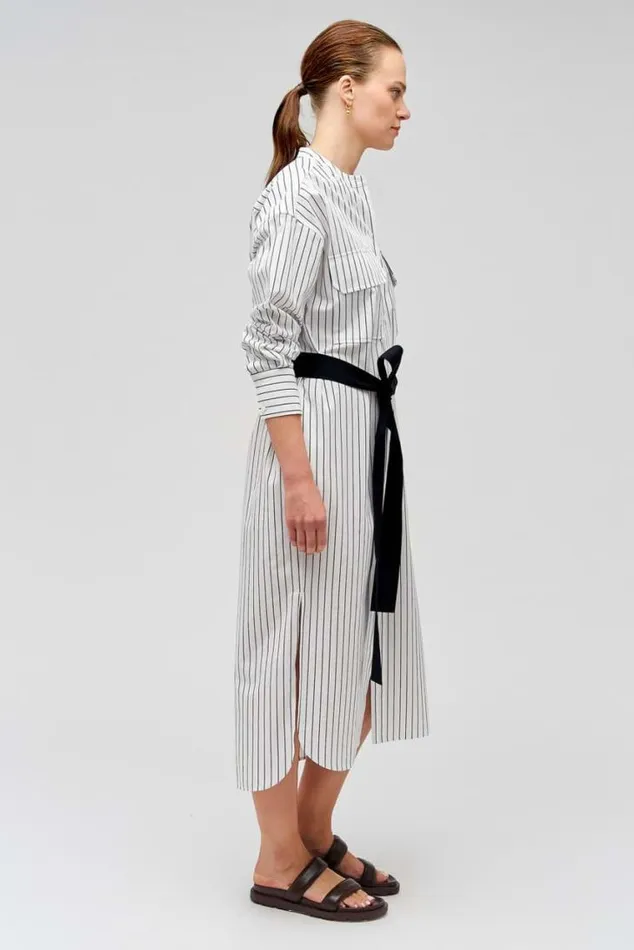 Oroton Dresses Pinstripe Shirt Dress White 8211 Women