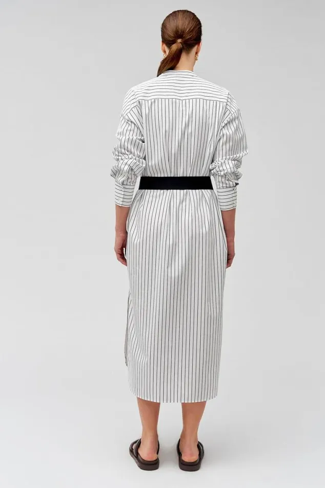Oroton Dresses Pinstripe Shirt Dress White 8211 Women