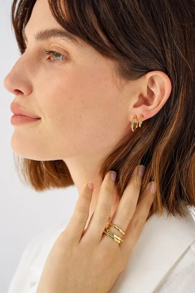 Oroton Earrings Fife Huggies 18k Gold 8211 Jewellery