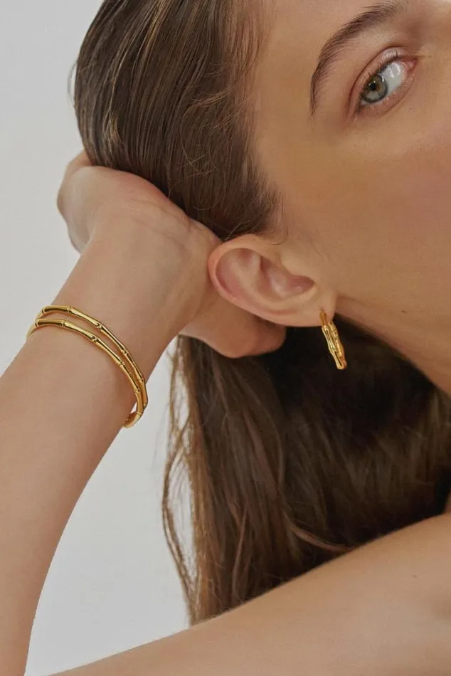 Oroton Earrings Fife Large Hoops 18k Gold 8211 Jewellery