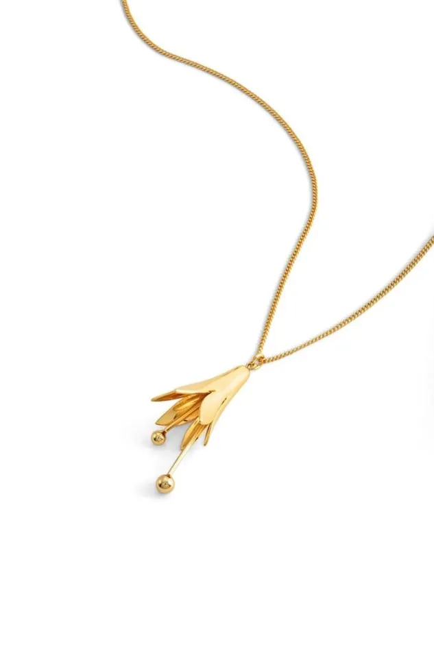 Oroton Necklaces Lilium Pendant Shiny Gold 8211 Jewellery