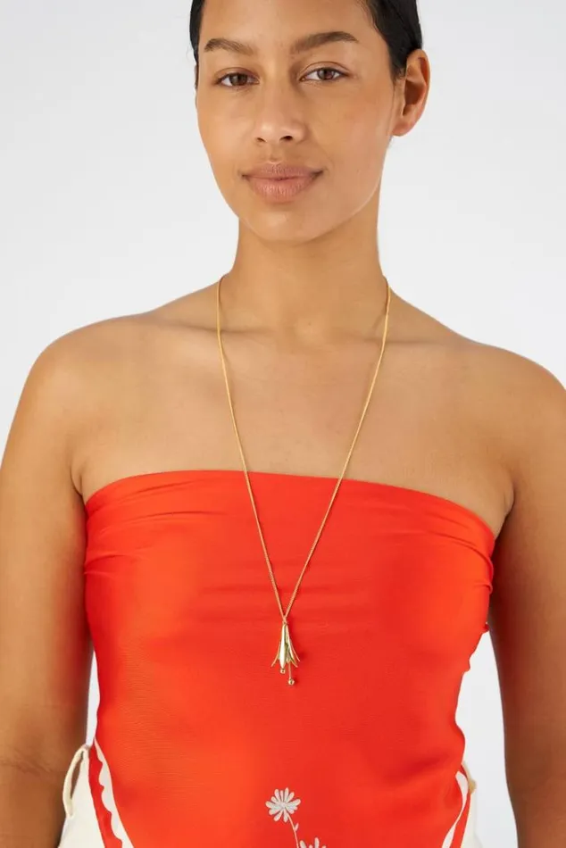 Oroton Necklaces Lilium Pendant Shiny Gold 8211 Jewellery