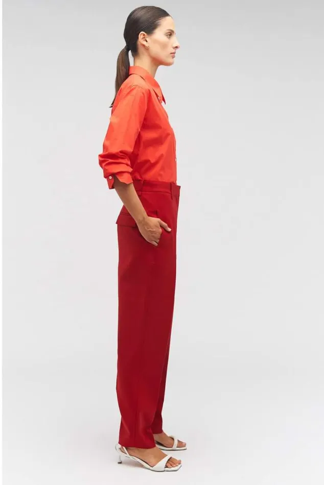 Oroton Pants Pleat Pant Cerise 8211 Women