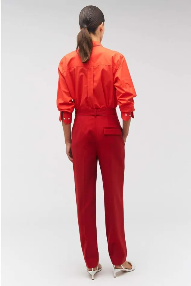 Oroton Pants Pleat Pant Cerise 8211 Women