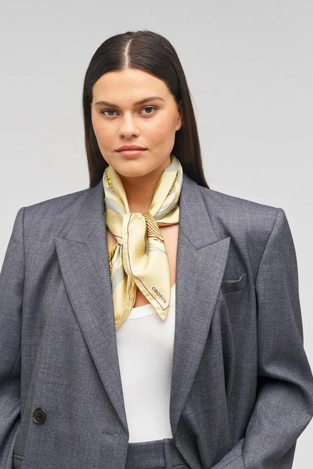 Oroton Scarves Linear Tulip Scarf Fennel 8211 Accessories